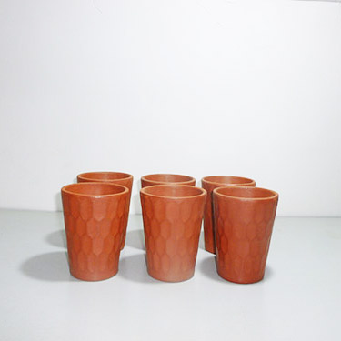 Earthen Clay Plain Glass Set of 6