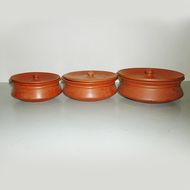 Earthen Clay Border Dakchi Set of 3