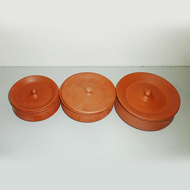 Earthen Clay Border Dakchi Set of 3