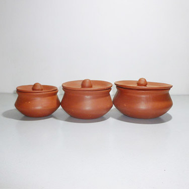 Earthen Clay Choti Handi Aachar Set of 3